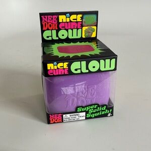 Schylling NeeDoh Purple Nice Cube Glow New